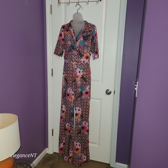 Good Time USA Pants - Goodtimes USA GooFloral Short Sleeve Jumpsuit Sz: XL NWT